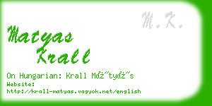 matyas krall business card